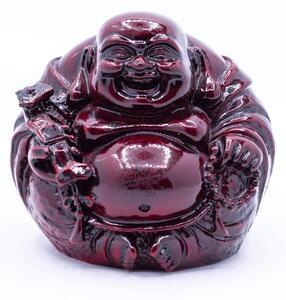 Smějící se Buddha hojnosti - soška Feng shui - vínová - velká - VADA VAD329