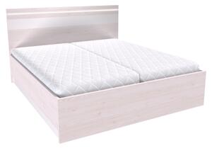 Dvoulůžko MIA s lamelovými rošty Šířka 180 cm, Modřín latte, LED pásek v čele: s LED páskem