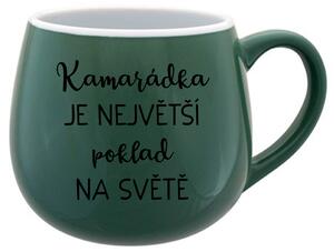 KAMARÁDKA JE NEJVĚTŠÍ POKLAD NA SVĚTĚ - zelený keramický hrníček 300 ml