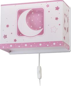 Dalber 63238S MOONLIGHT pink - Dětské nástěnné svítidlo s kabelem do zásuvky + Dárek LED žárovka (Dětské nástěnné svítidlo v růžové barvě)