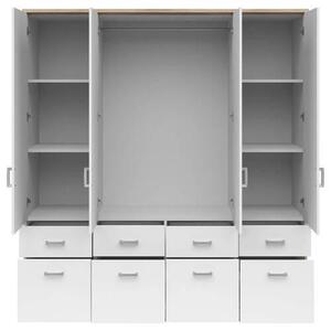 ŠATNÍ SKŘÍŇ SE ZRCADLEM, bílá, Sonoma dub, 181/199/58 cm Boxxx - Šatní skříně, Online Only