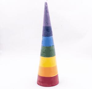 Čakrová svíčka - 7 čaker - kužel - neparfémovaná - SLEVA