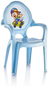 Dětská židle - modrá - plast - 1ks