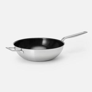 Fabini Wok pánev Lucca 4.0 Pro, ø 30 cm - Nepřilnavá nerezová beznýtová pánev z vícevrstvé nerezové oceli s keramickým povrchem s poklicí