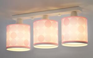 Dalber 62003S COLORS - Dětský růžový lustr pro holčičky + Dárek LED žárovky (Stropní trojramenné dětské svítidlo)