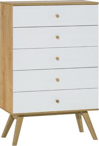 Komoda s 5 zásuvkami, šířka 75 cm - PŘÍRODNÍ