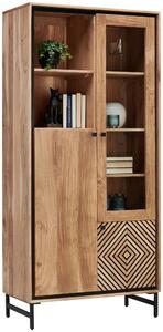VITRÍNA, akácie, černá, barvy akácie, 90/190/42 cm Ambia Home - Kredence a vitríny