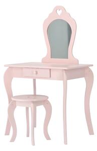 Toaletní stolek pro děti se židlí - růžový