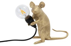 Stolní lampa SELETTI, Mouse Lamp Valentine, Zlatá / mosazná, Obývací pokoj, Plast, Design
