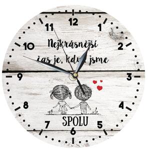 Bohemia Gifts Dřevěné hodiny - Pro zamilované, 24 cm