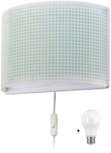 Dalber 80228H VICHY - Dětské nástěnné svítidlo s kabelem do zásuvky + Dárek LED žárovka (Dětské nástěnné svítidlo v zelené barvě)