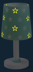 Dalber 81211H STARS - Dětská stolní lampička s hvězdami + Dárek LED žárovka (Stolní zelená lampička pro děti)