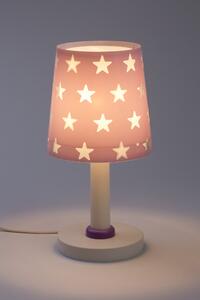 Dalber 81211L STARS - Dětská stolní lampička s hvězdami + Dárek LED žárovka (Stolní fialová lampička pro děti )