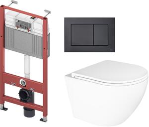 Sada podomítkový WC modul Tece Base 9400407, záchodová mísa Oltens Hamnes Kort 42519000, 9240407, 45111000