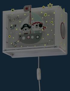 Dalber 74558 PIRATES - Dětské nástěnné svítidlo s kabelem do zásuvky + Dárek LED žárovka (Dětské nástěnné svítidlo s motivem pirátů)