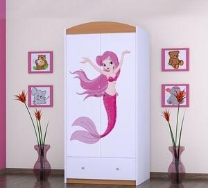 Dětská skříň Happy SZ08-A - mořská víla Barva: světle šedá