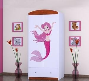 Dětská skříň Happy SZ08-A - mořská víla Barva: světle šedá