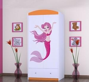 Dětská skříň Happy SZ08-A - mořská víla Barva: světle šedá
