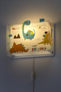 Dalber 73458 DINOS - Dětské nástěnné svítidlo s kabelem do zásuvky + Dárek LED žárovka (Dětské nástěnné svítidlo s dinosaury)