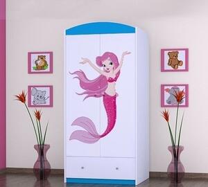 Dětská skříň Happy SZ08-A - mořská víla Barva: světle šedá