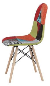 Jídelní židle čalouněná mix barev patchwork dřevěná podnož TK3173