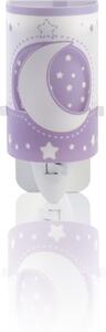 Dalber 63235LL MOON purple - Dětská lampička do zásuvky ve fialové barvě