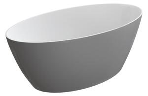 OMNIRES - Volně stojící vana Siena M+ - 161 x 81 cm - bílá/šedá