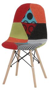 Jídelní židle čalouněná mix barev patchwork dřevěná podnož TK3173
