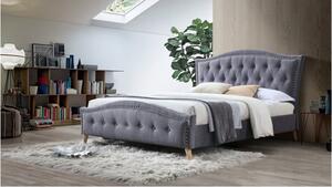 Manželská čalouněná postel s roštem 160x200 šedá TK3126