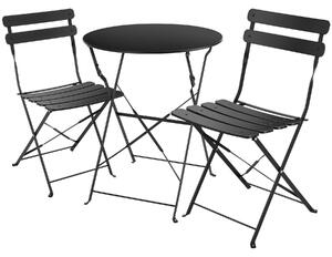 Tectake Bistro set Frieda, skládací pro 2 osoby - černá