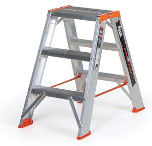 Oboustranné hliníkové schůdky ALVE PREMIUM, 2x3 stupně, výška 0,64 m