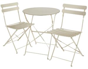 Tectake Bistro set Frieda, skládací pro 2 osoby - krémová