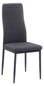 Jídelní židle v tmavě šedé barvě s černou kovovou konstrukcí COLETA NOVA