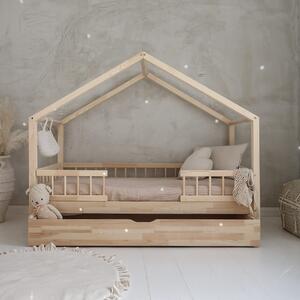 Domečková postel Housebed Bello duo s šuplíkem 180x90 cm přírodní Šuplík: 1 ŠUPLÍK