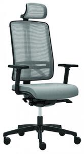 Kancelářská židle RIM FLEXI FX 1104 – šedá s podhlavníkem