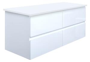 Koupelnová skříňka s krycí deskou SAT B-Way 119x50x45 cm bílá lesk BWAY2120WDESK