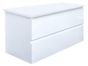 Koupelnová skříňka s krycí deskou SAT B-Way 99x50x45 cm bílá lesk BWAY2100WDESK