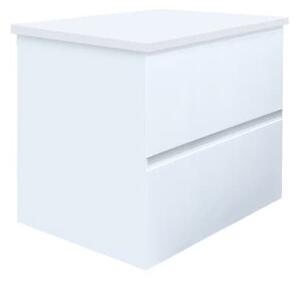 Koupelnová skříňka s krycí deskou SAT B-Way 59x50x45 cm bílá lesk BWAY260WDESK