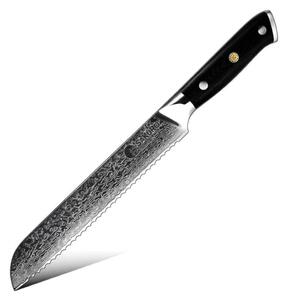 Nůž na pečivo z damaškové oceli SaKuRo G10 20,3 cm