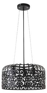 Rabalux 2158 ALESSANDRA - Závěsný kovový lustr v černé barvě 3 x E27, Ø 40cm (Lustr do obýváku nebo ložnice)