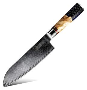 Japonský nůž santoku z damaškové oceli SaKuRo Honey 17,8 cm