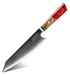 Japonský nůž Kiritsuke z damaškové oceli SaKuRo Red 20,3 cm