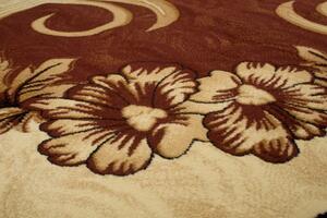 Chemex Moderní koberec Atlas - květiny a vlnky 1 - hnědý Rozměr koberce: 60x100 cm