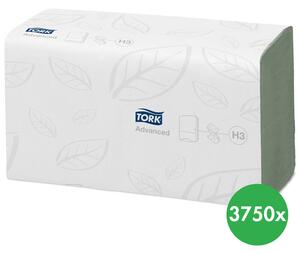 Tork Advanced papírové ručníky Singlefold (ZZ) - jemné, zelené 3750 ks