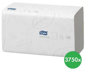 Tork Advanced Singlefold (ZZ) jemné papírové ručníky, 3750 ks