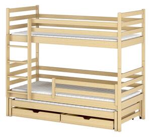 Patrová postel pro 3 děti Dara s šuplíky 180x80 cm Barva: bílá