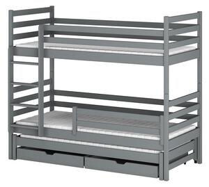 Patrová postel pro 3 děti Dara s šuplíky 180x80 cm Barva: bílá