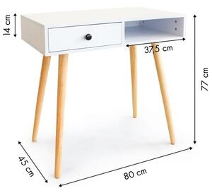 Elegantní dřevěný stolek se šuplíkem