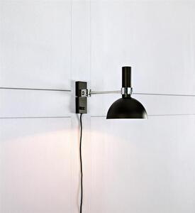 Markslojd 106853 LARRY - Stmívatelná natáčecí lampa na zeď s kabelem do zásuvky 1 x E27 /černá, chrom (Nástěnná lampa na zeď se stmívačem na svítidle)