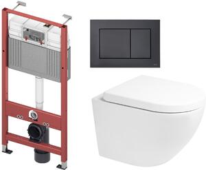 Sada záchodová mísa Oltens Hamnes Kort Stille 42524000, podomítkový WC modul Tece Base 9400407, 9240407, 45113000